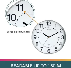 Väggur UNILUX Mega Ø57,5cm svart