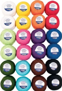 Virkgarn 24 färgerx20gr