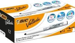 Whiteboardpenna BIC Velleda Svart, konisk, 1,4mm, 12st