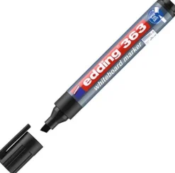 Whiteboardpenna EDDING 363 Svart, torksäker, sned, 10st