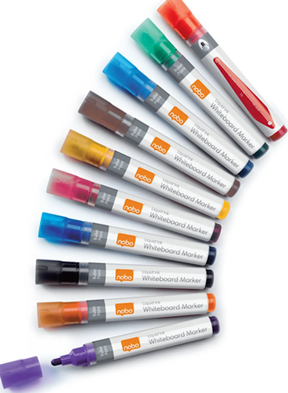 Whiteboardpenna NOBO Liq rund mix 10/fp