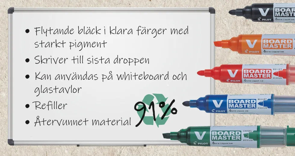 Whiteboardpenna PILOT V Board, konisk, 5/fp