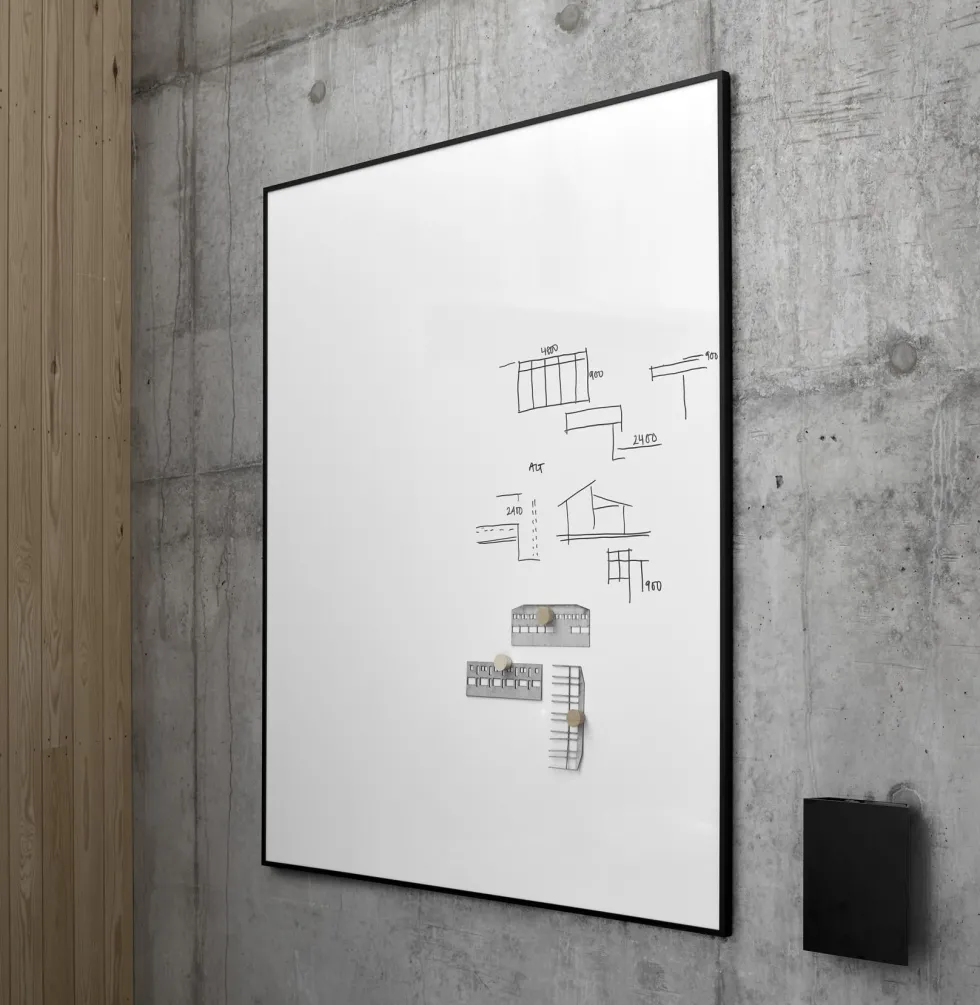 Whiteboardtavla Lintex One, Vit ram, 100x120cm (ståendes)