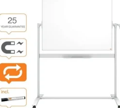 Whiteboardtavla vändbar mobil 120x90cm Nobo