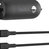 30W USB-C PD Car Charger With PPS W/PVC,C-LTG, 1m, Black