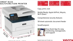 Xerox B225 - Multifunktionsskrivare - svartvit - laser