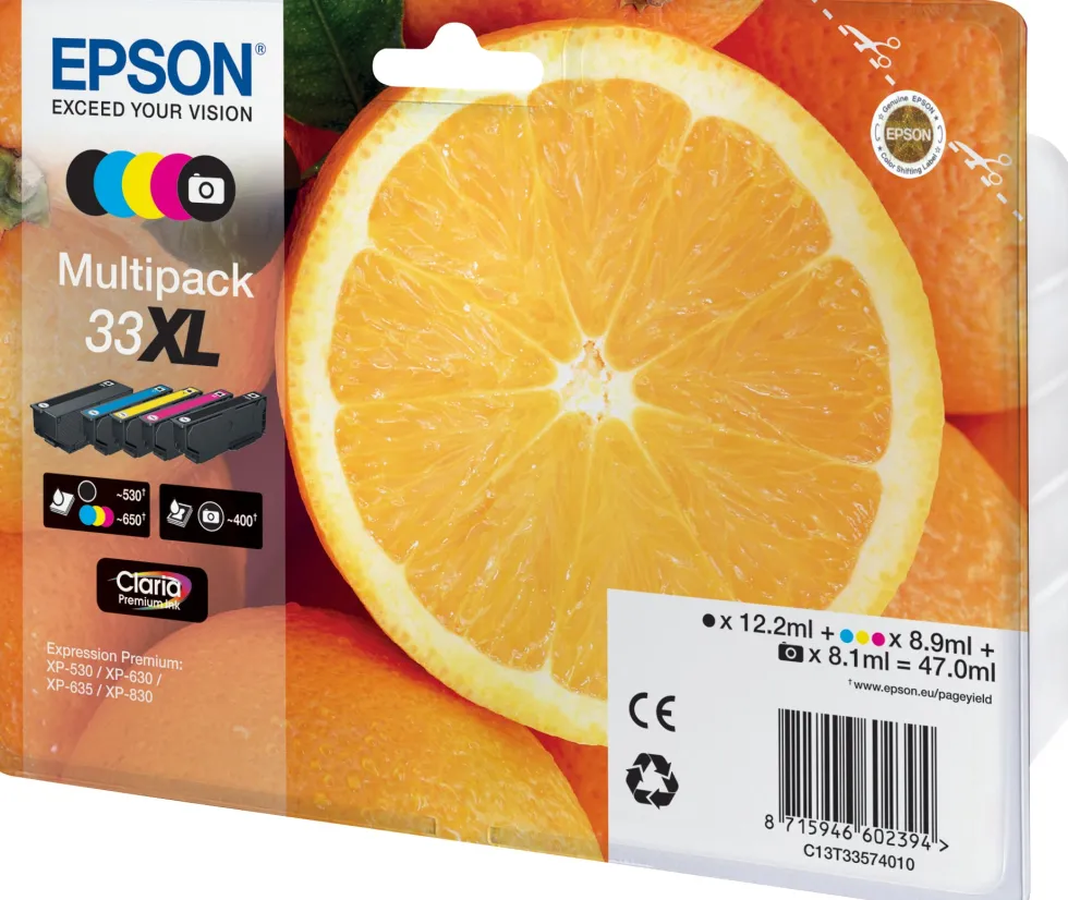 33XL y/c/m/pb/bl Claria Premium Ink