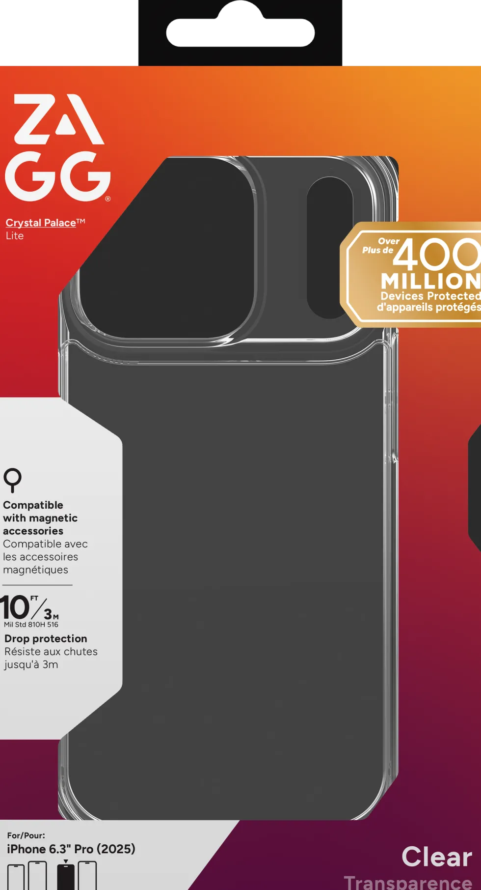 Zagg Crystal Palace Lite - Baksidesskydd för mobiltelefon