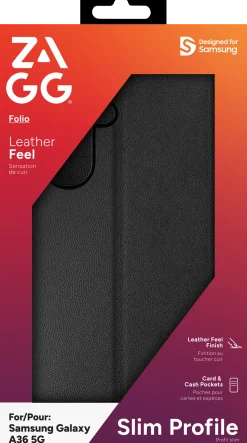 ZAGG Defence - Vikbart fodral för mobiltelefon - folio - svart