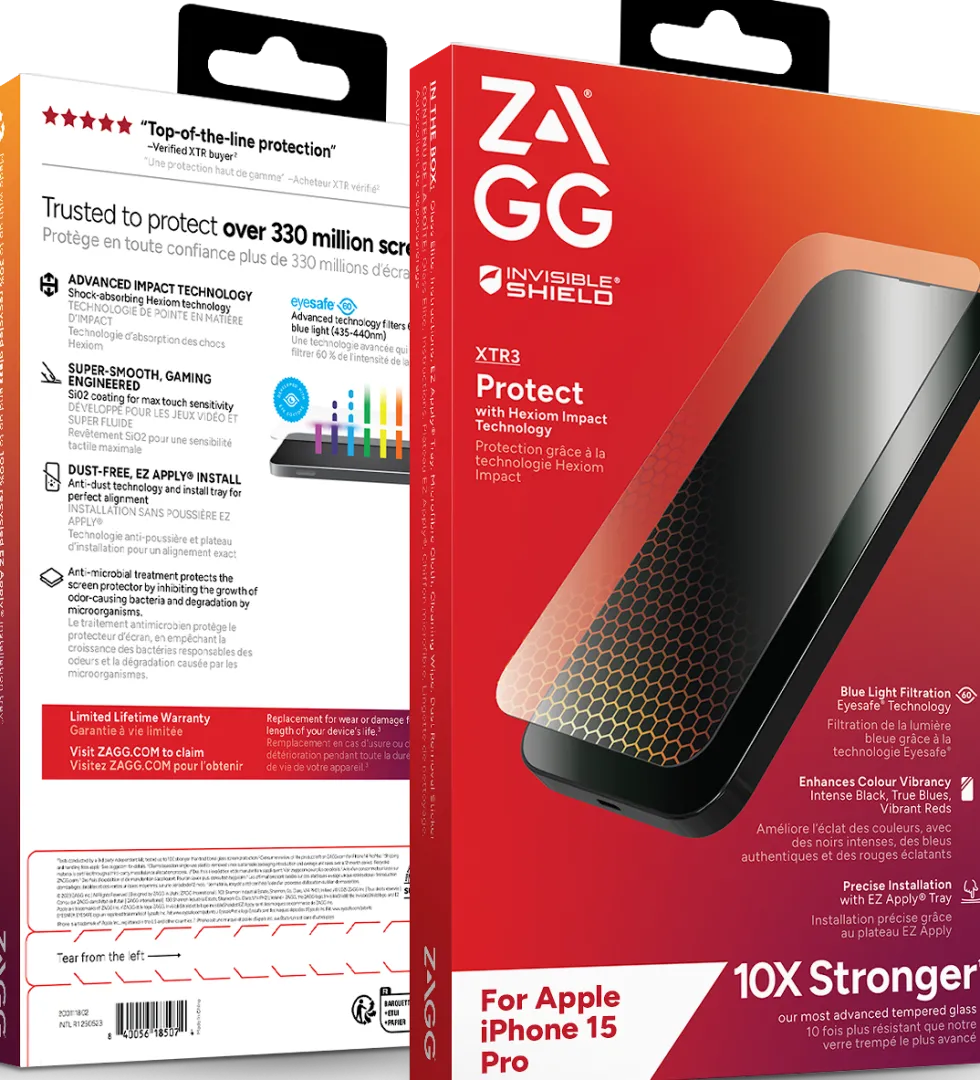 ZAGG InvisibleShield Glass XTR3 - Skärmskydd för mobiltelefon