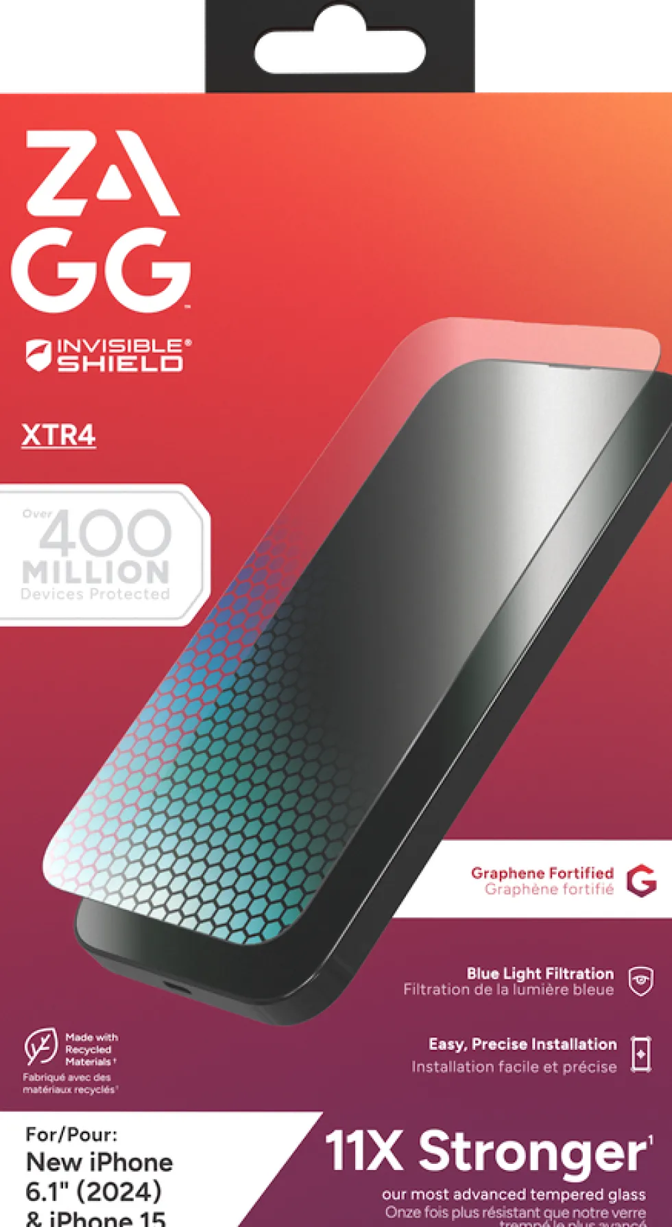 ZAGG InvisibleShield Glass XTR4 - Skärmskydd för mobiltelefon