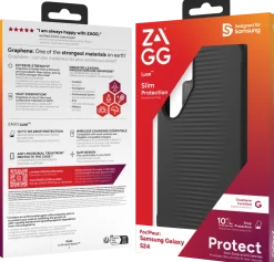 ZAGG Luxe - Baksidesskydd för mobiltelefon - svart - för Samsung
