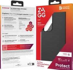 ZAGG Luxe - Baksidesskydd för mobiltelefon - svart - för Samsung
