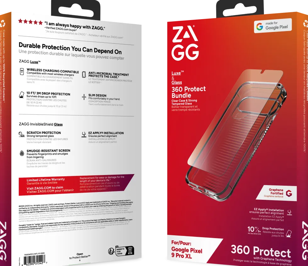 ZAGG Luxe - Baksidesskydd för mobiltelefon - grafen - klar - med