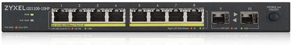 Zyxel GS1100-10HP - Switch - ohanterad - 8 x 10/100/1000 (PoE+)